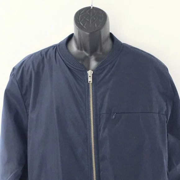 Stampd Mens Bomber Jacket Full Zip Hidden Pockets Blue Interior Straps Sz XXL